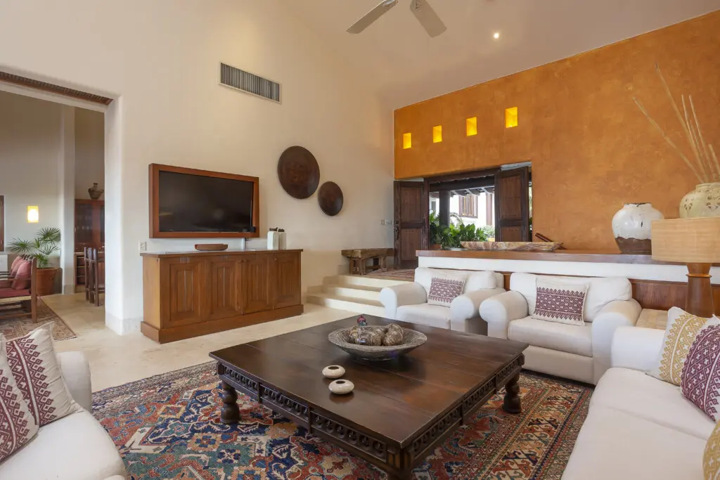 tv room with couches