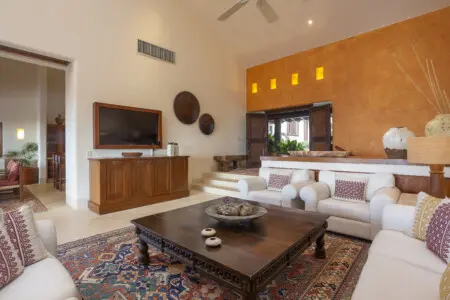 tv room with couches